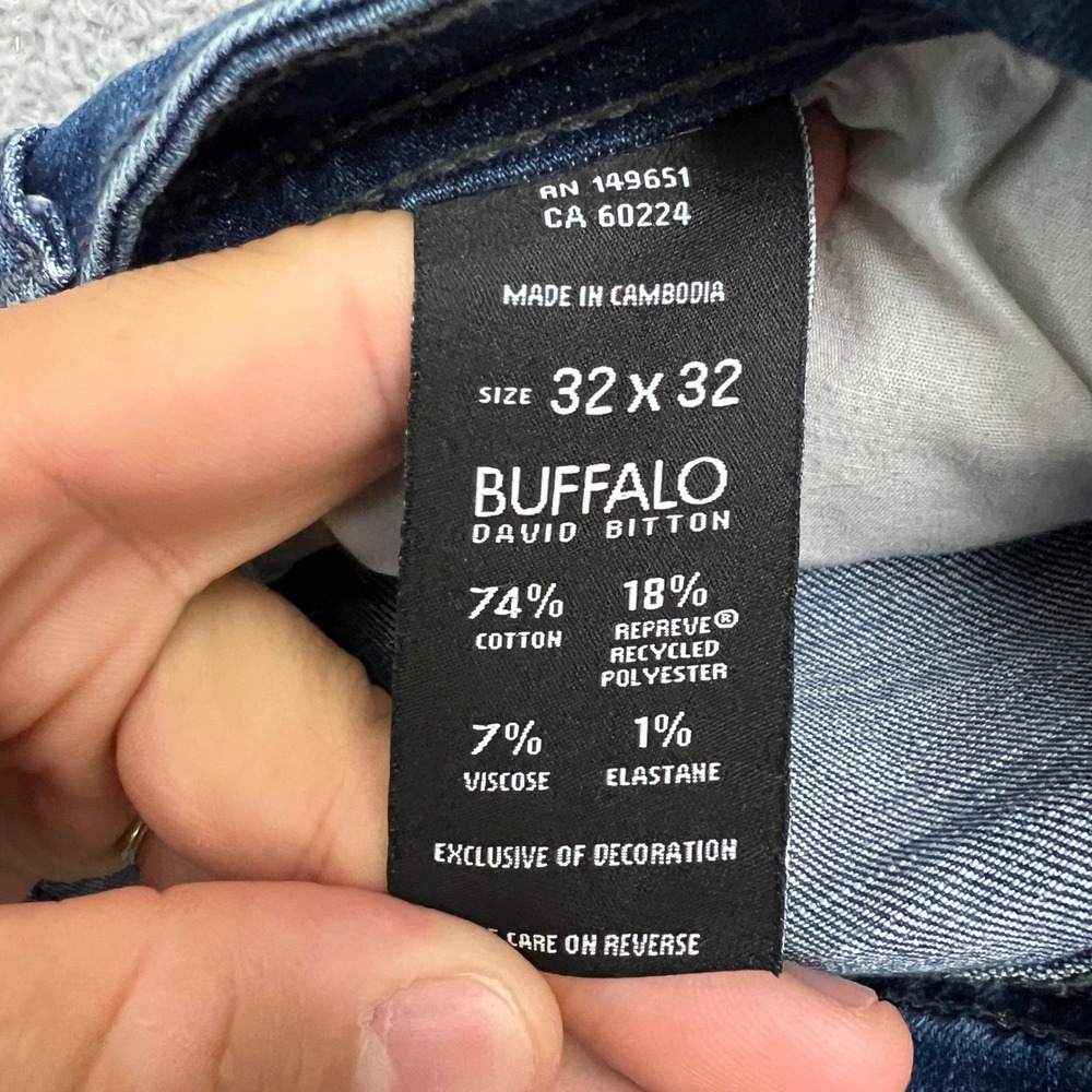 Buffalo David Bitton Jackson Jeans Mens 32x32 Straight Stretch Blue Excellent - Picture 9 of 10